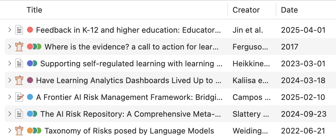 Zotero tags